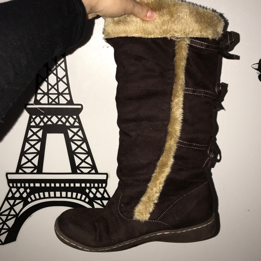 Brown boots with bows💕 NEW NEVER WORN no tags